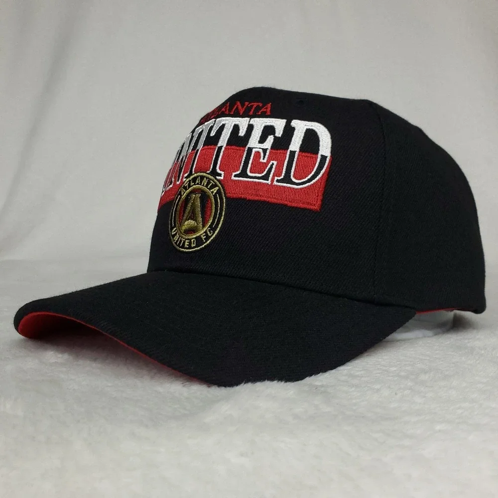 Atlanta United FC Mitchell & Ness MLS Pro Fit Snapback Hat Cap 3D Logo Black New